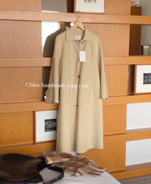 80reirai 레이라이 카멜 핸드메이드 롱 코트