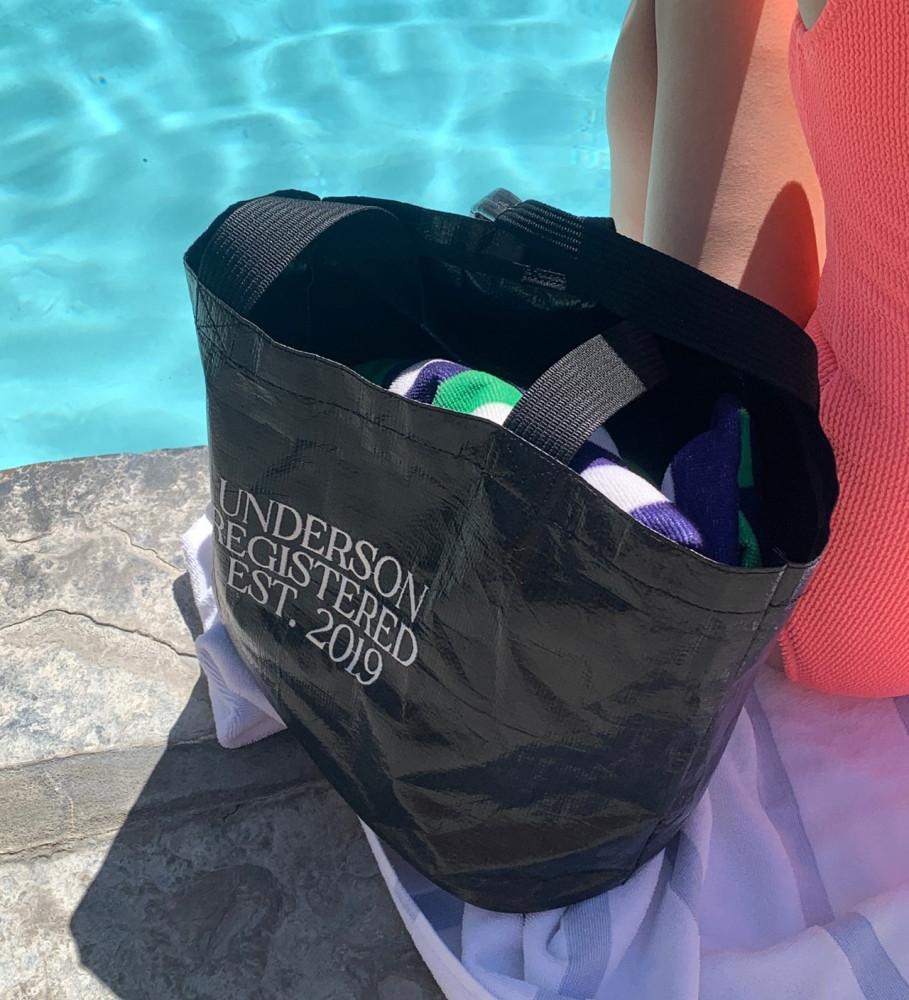 [당일] underson 언더슨 로고 쇼퍼백 코팅 비치 방수 가방