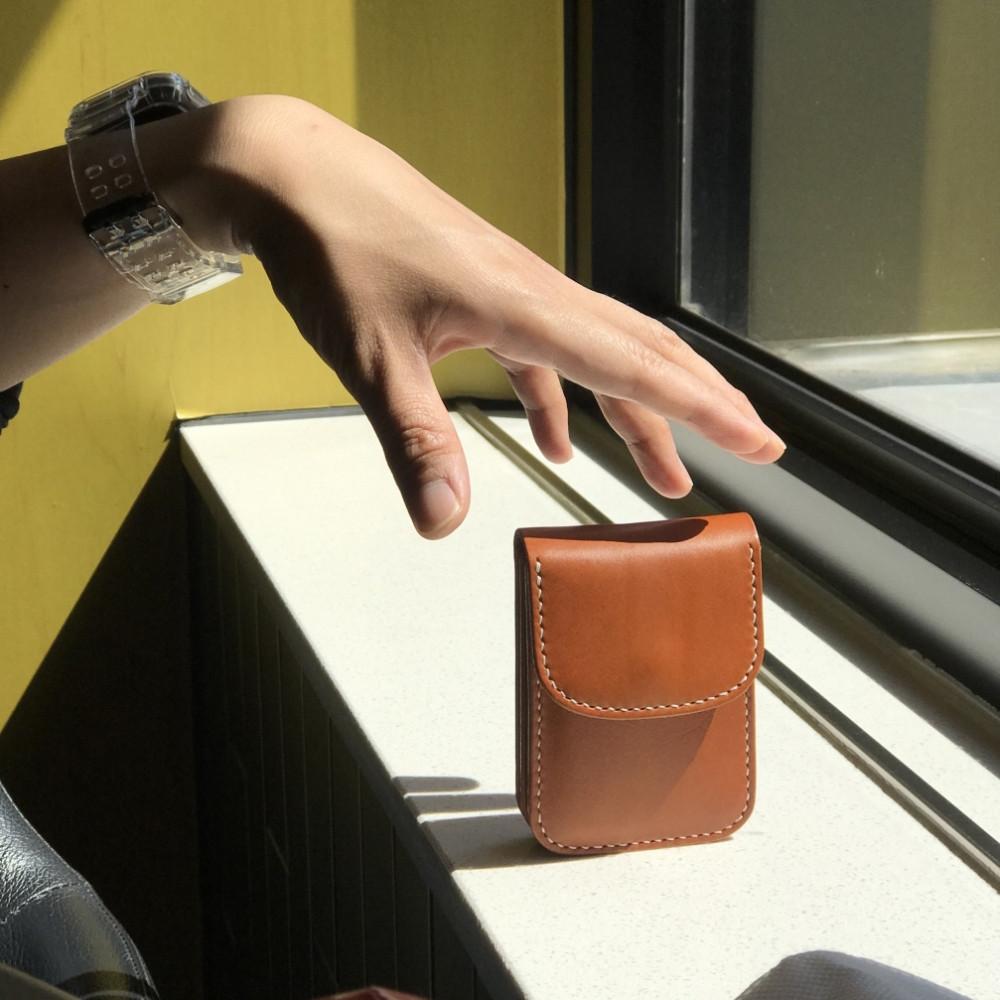 딤플 가죽 똑딱 버거 카드 명함 지갑 교통카드 홀더