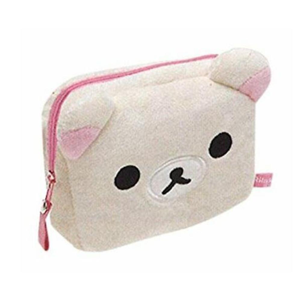 Rilakkuma 플러시 멀티 케이스 귀여운 메이크업 정리 보관 가방, 애니메이션 곰 카와이 화장품 화장대 미용 세면