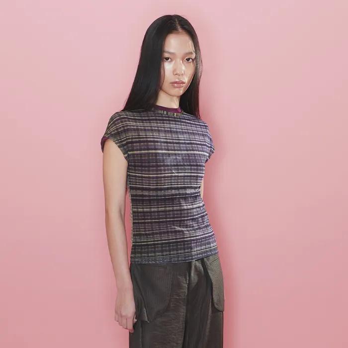 [S 예약발송] Dark Tartan Mesh Tee