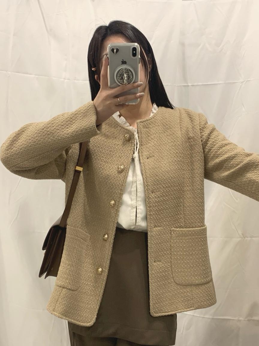 포그 (당일)울 블렌드 케이트 트위드 하프 자켓 (3color)