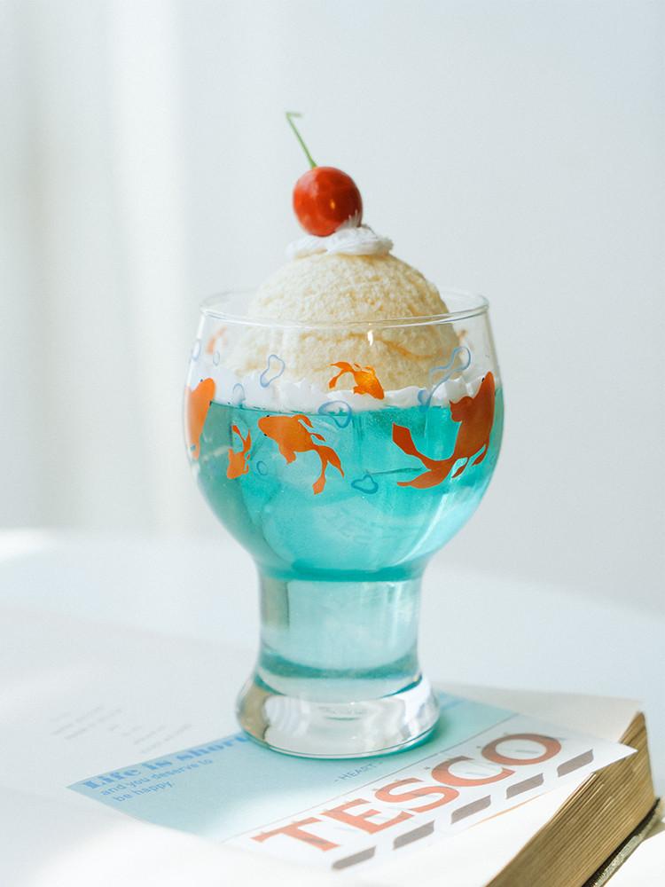 수심 Goldfish Summer Glass 금붕어 여름 글라스 유리컵 선물 홈카페 잔
