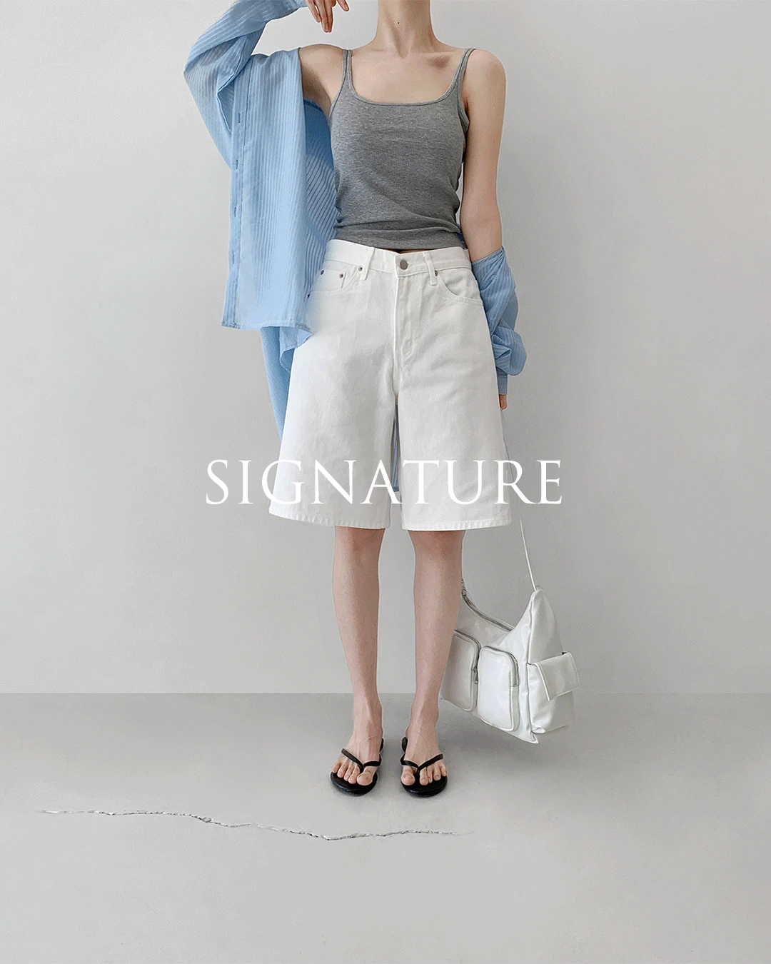 Signature half denim