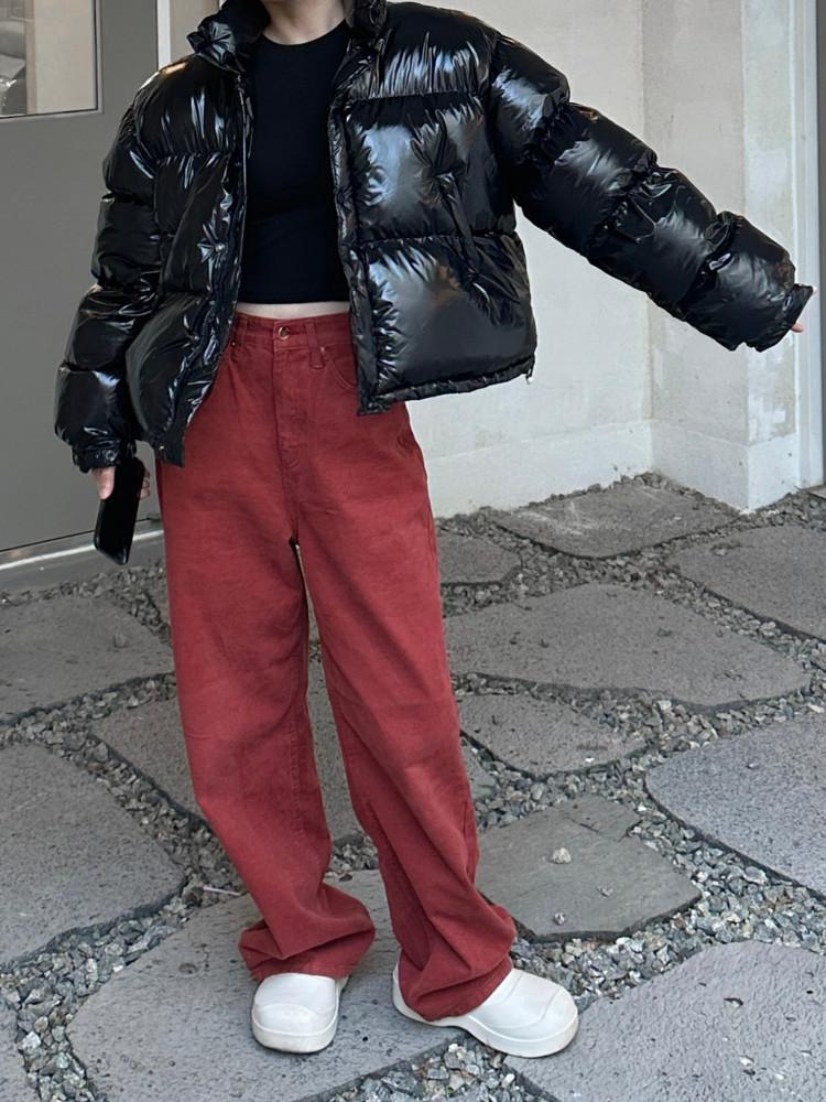 여자 롱 와이드 컬러 코튼 팬츠 ootj