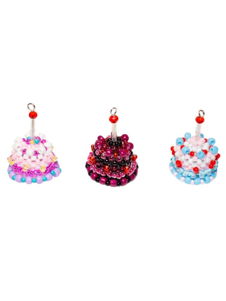 마스마스 비즈 케이크 키링 beaded cake keychain