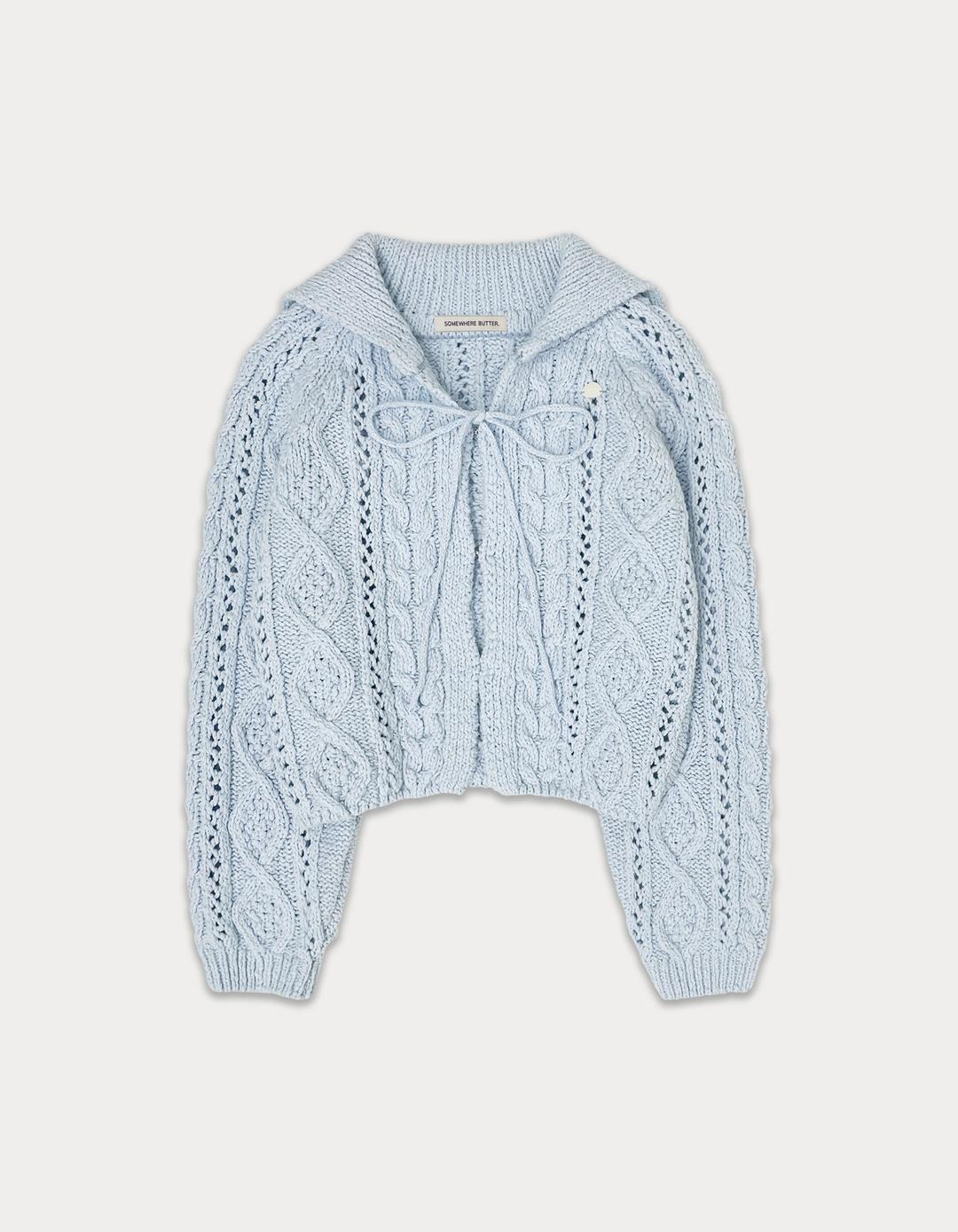 [Preview] Ribbon cable cardigan - light blue
