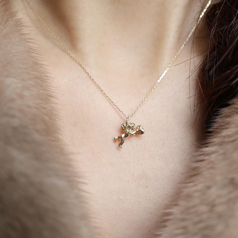 14k Baby Angel 데일리 목걸이 hier 이에