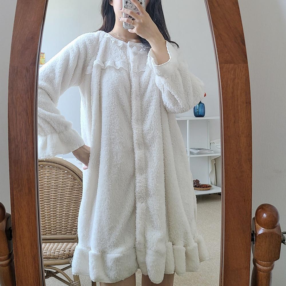 몽글 수면 원피스 홈웨어 수면잠옷 수면원피스잠옷 극세사잠옷