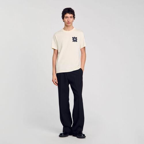 T-shirt à détail fleur | Sandro FR