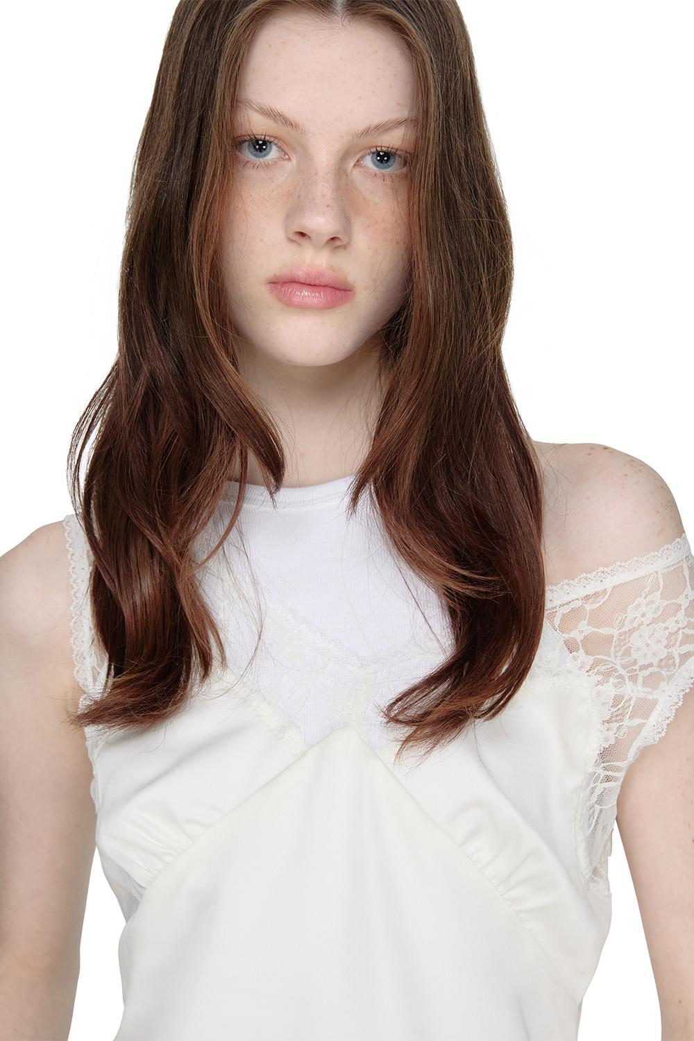 Lace Slip Sleeveless Top, IVORY