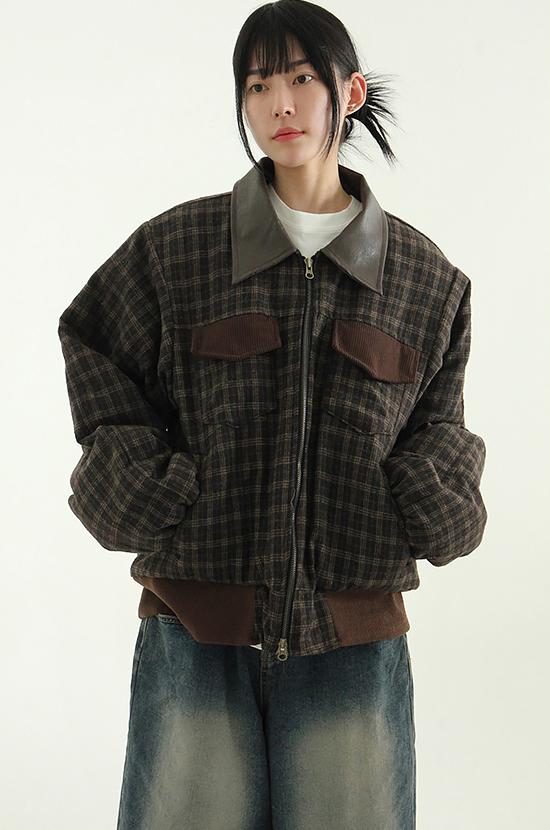 로컬맨션 retro check quilting jumper (unisex)
