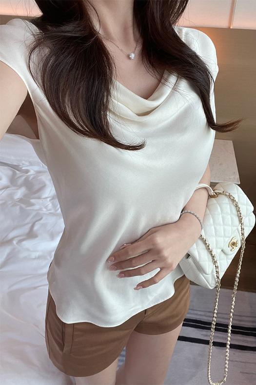 (수입)실렌 드레이프 블라우스 (S 당일배송)
