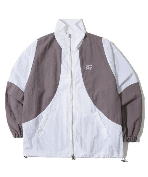 라운드 콤비 윈드브레이커 마젠타