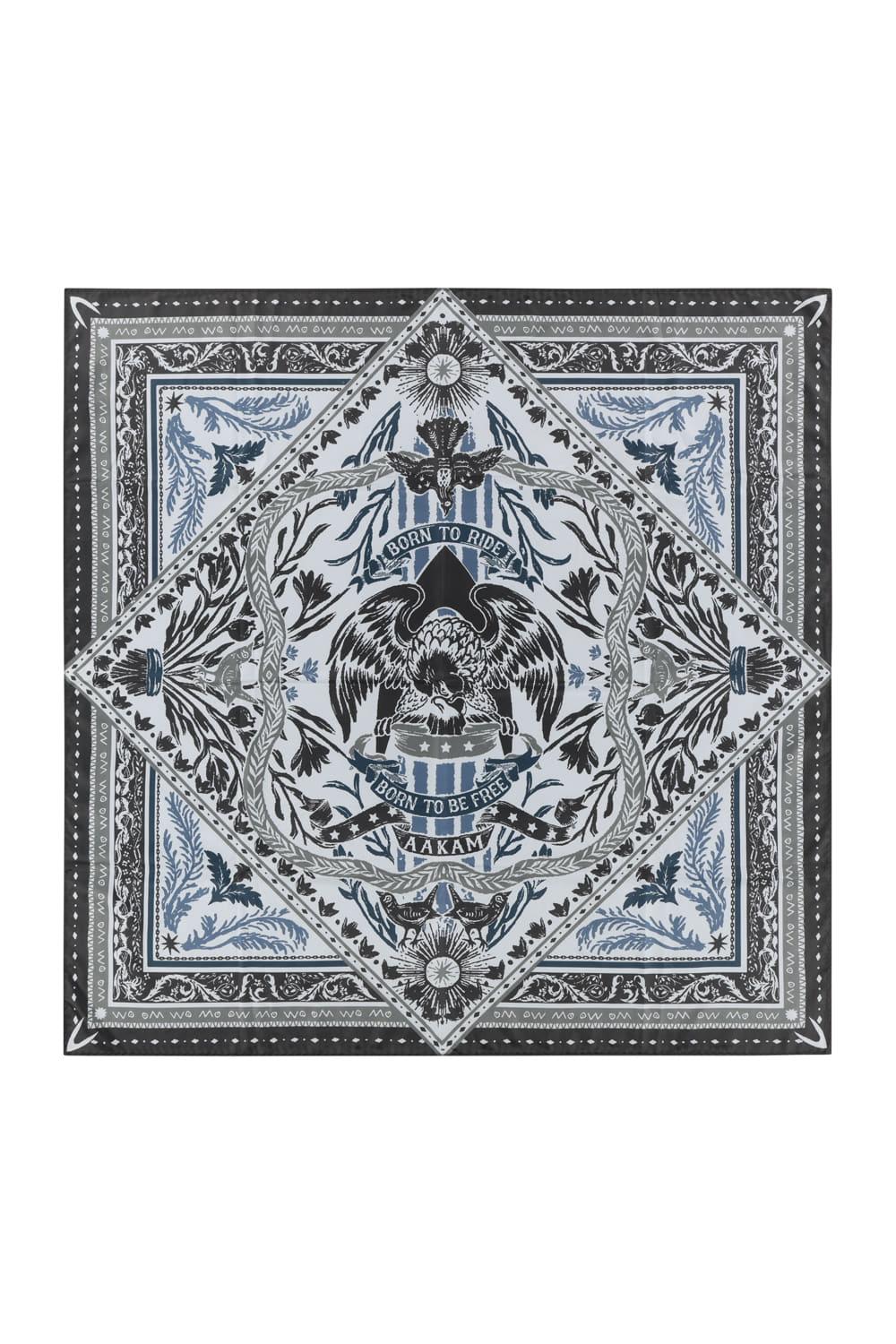 Western Eagle Printed Scarf (Sky Blue)
