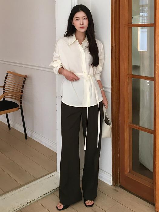 웨스트 핀턱 슬랙스 브라운 amr2221