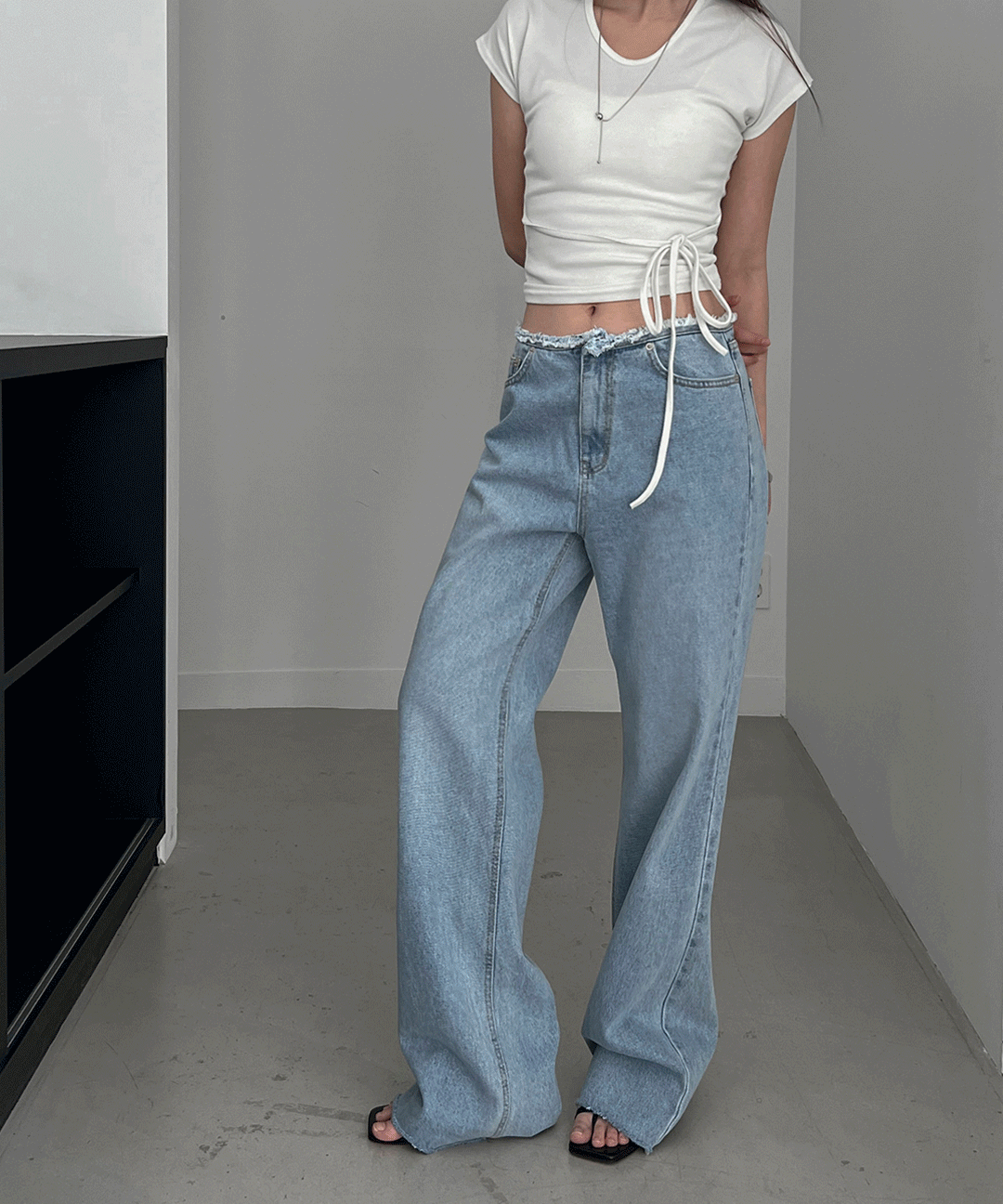 웨이스트 컷팅 데님