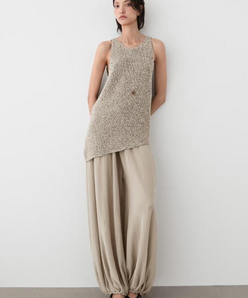 언밸런스 니트 탑