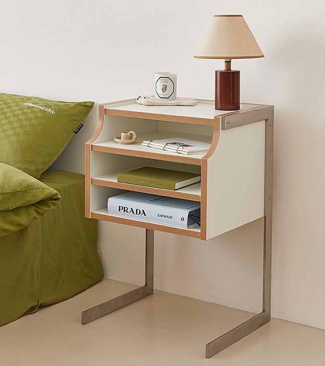 심플 우드 침실 사이드 수납 협탁 3단 서랍 테이블