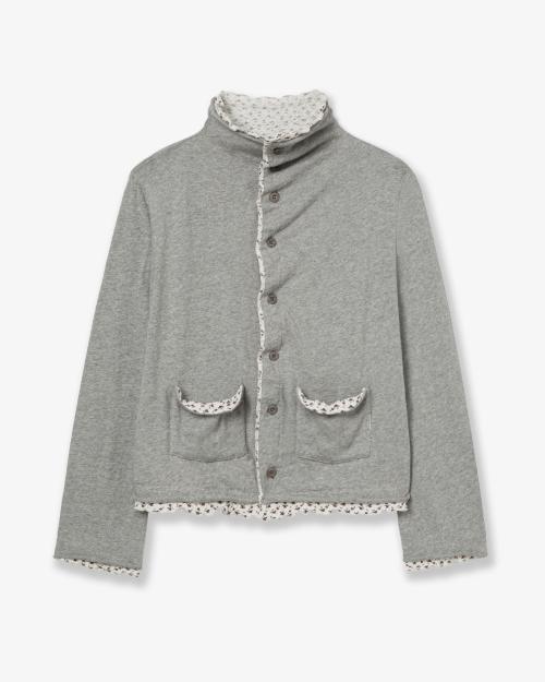 LAYERED CARDIGAN [MELANGE GREY]