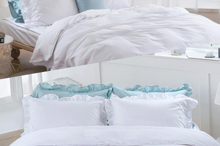 호텔납품 이불베개커버 프릴 6컬러 순면100% 60수 사틴원단 SS/Q/K