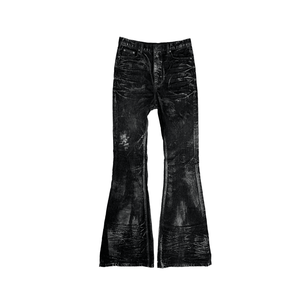 Undermycar 24FW Glacial Velvetin Flared Jeans Black
