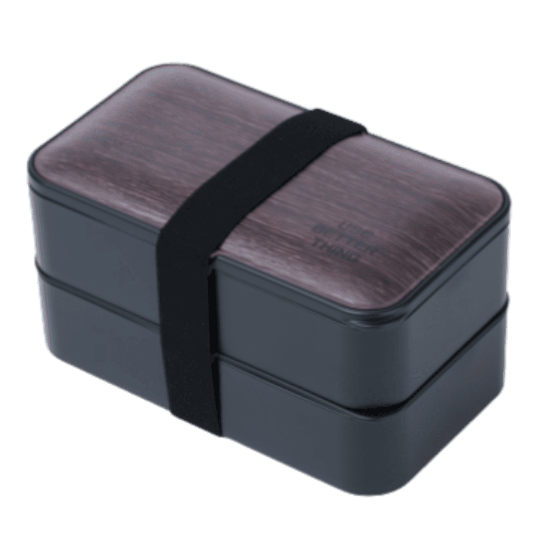 유즈베러띵 프리미엄 도시락통 1200ml 1단 2단 겸용 전자레인지 가능 우드, 1개