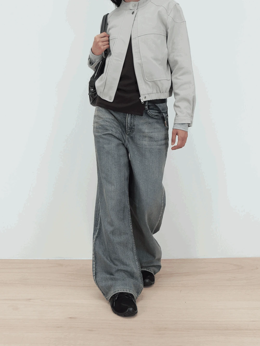 러드 샌드 그레이 와이드 데님