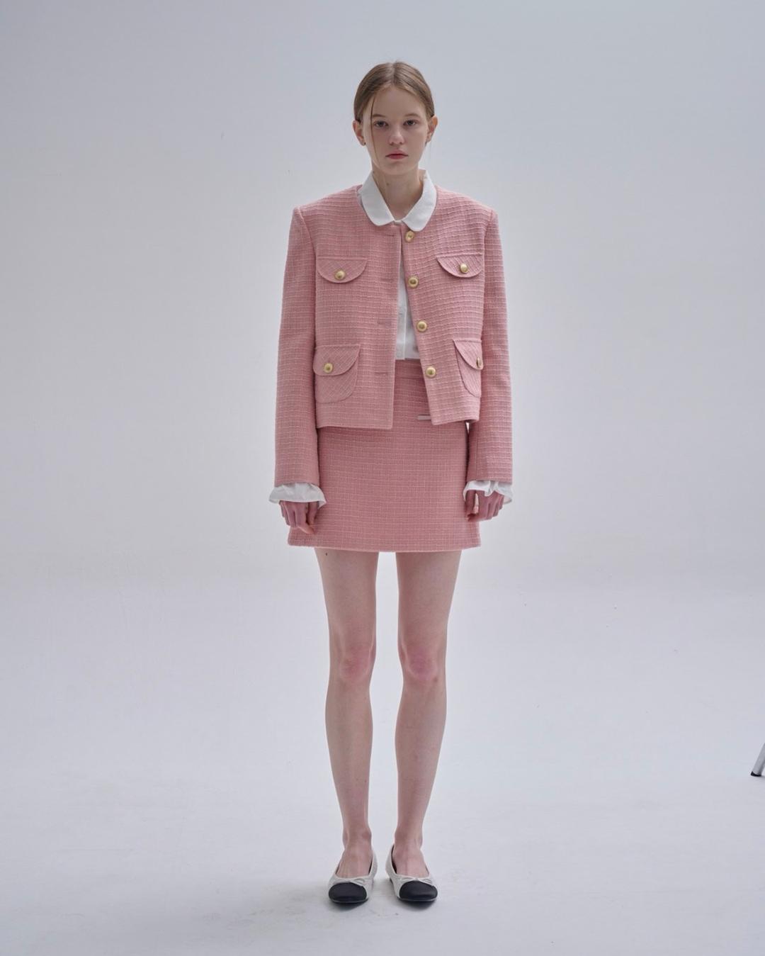 벚꽃 트위드jk(수입원단)