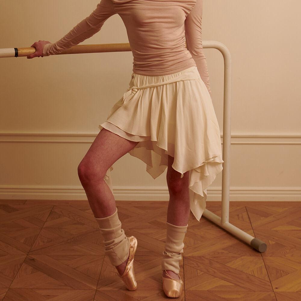 METAL LOGO LEG WARMER beige