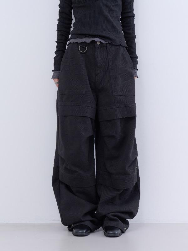 solid panel wide pants