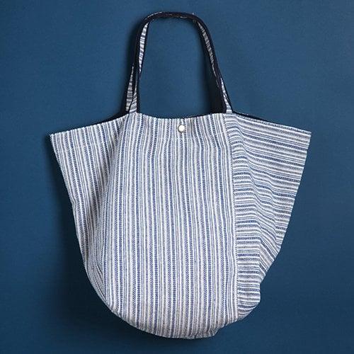 숄더백 BLUE LABEL STRIPE LINEN SHOPPER BAG - YB1001BU /BLUE