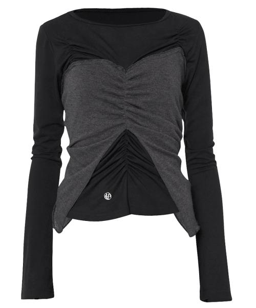 Bustier Layered Long Sleeve (FL-152_Black)