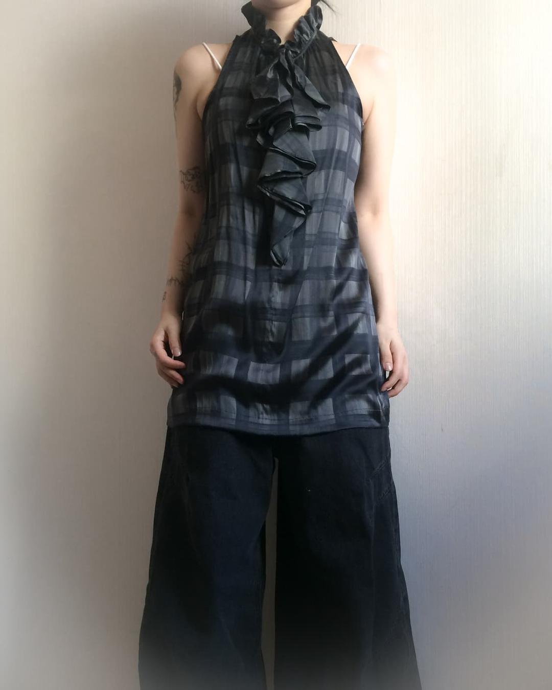 theory Ruffle point check pattern high n | 후루츠패밀리