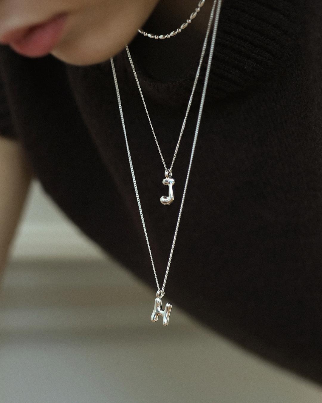 [92.5 silver] Ditto initial necklace 2colors