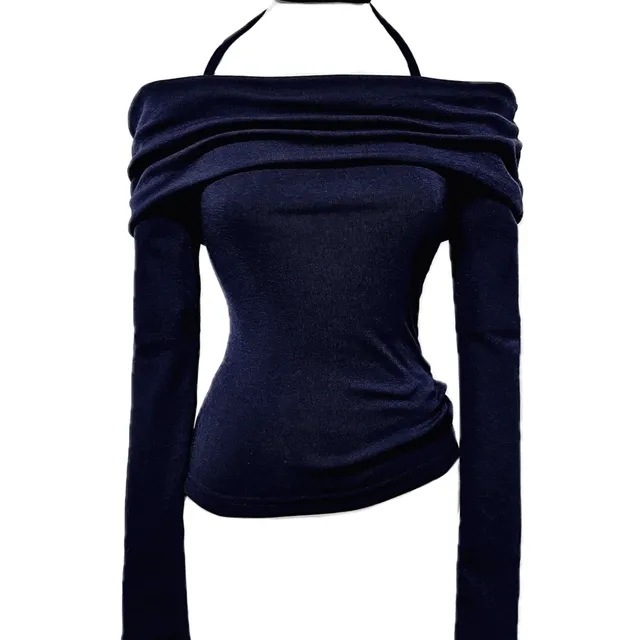 [단독/주문폭주] Juliette ver2. holter neck off-shoulder t-shirt (6color/발레코어)