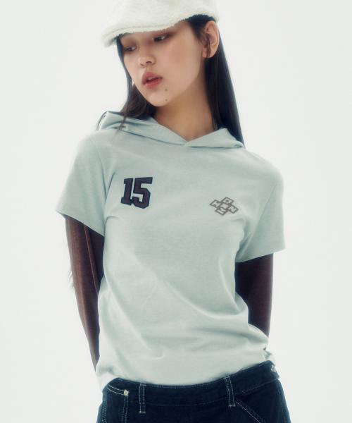 레이어드 슬리브 후드 티 [민트]