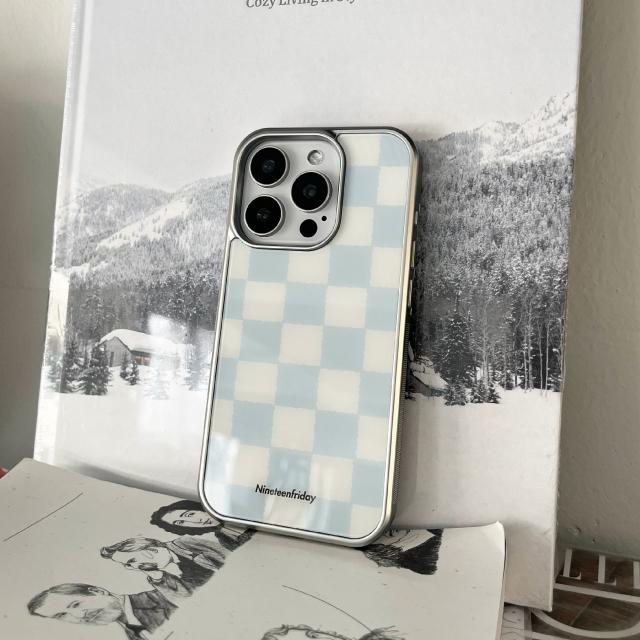 나인틴프라이데이 맥세이프 선택가능 ❤️ 하늘 체크 줄무늬 고양이 그립톡 에폭시 케이스 폰케이스 아이폰케이스 갤럭시케이스 핸드폰케이스 아이폰 16 15 14 13 미니 프로 갤럭시 S25 S24