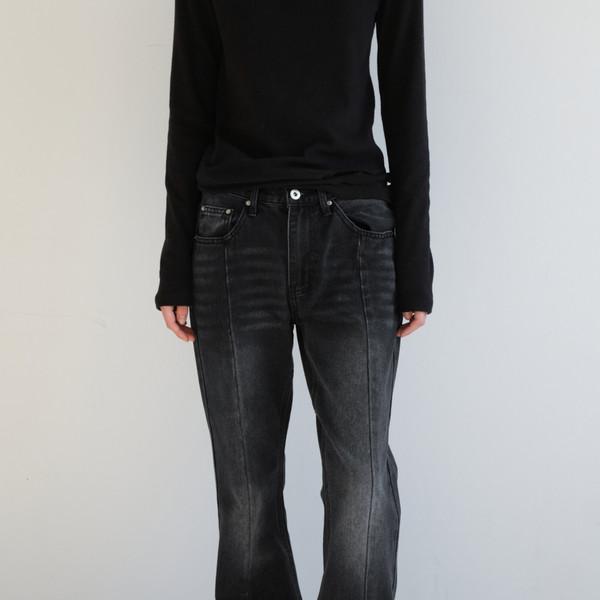 Incision Washing Bootcut Denim (Black/4size)