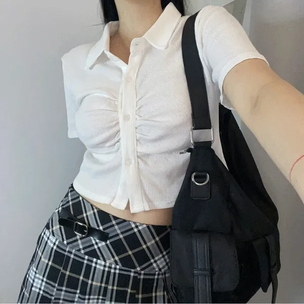 shirring collar t (3colors!)