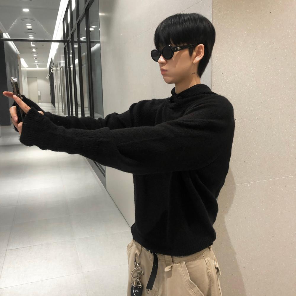 [남여공용] 모헤어 후드 워머 니트 (2 color)