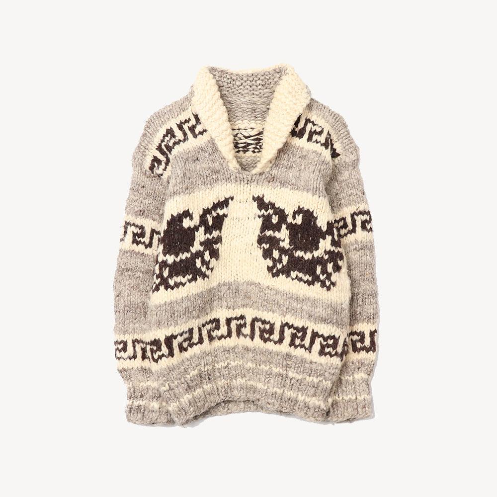 JPN 숄카라 오픈넥 코위찬 헤비 니트탑 WOMAN_M