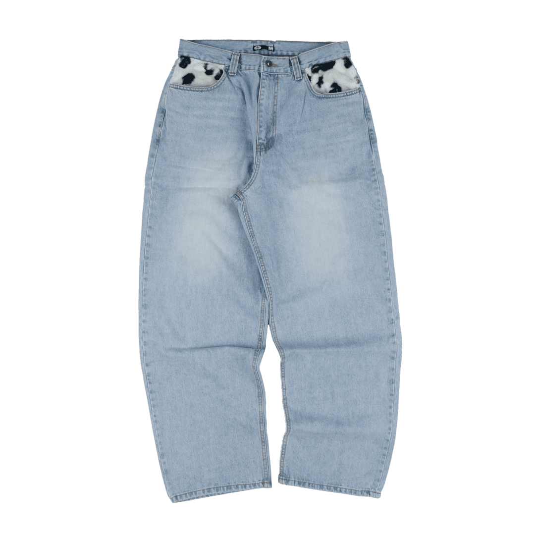 Cow Star Denim Pants Light Blue