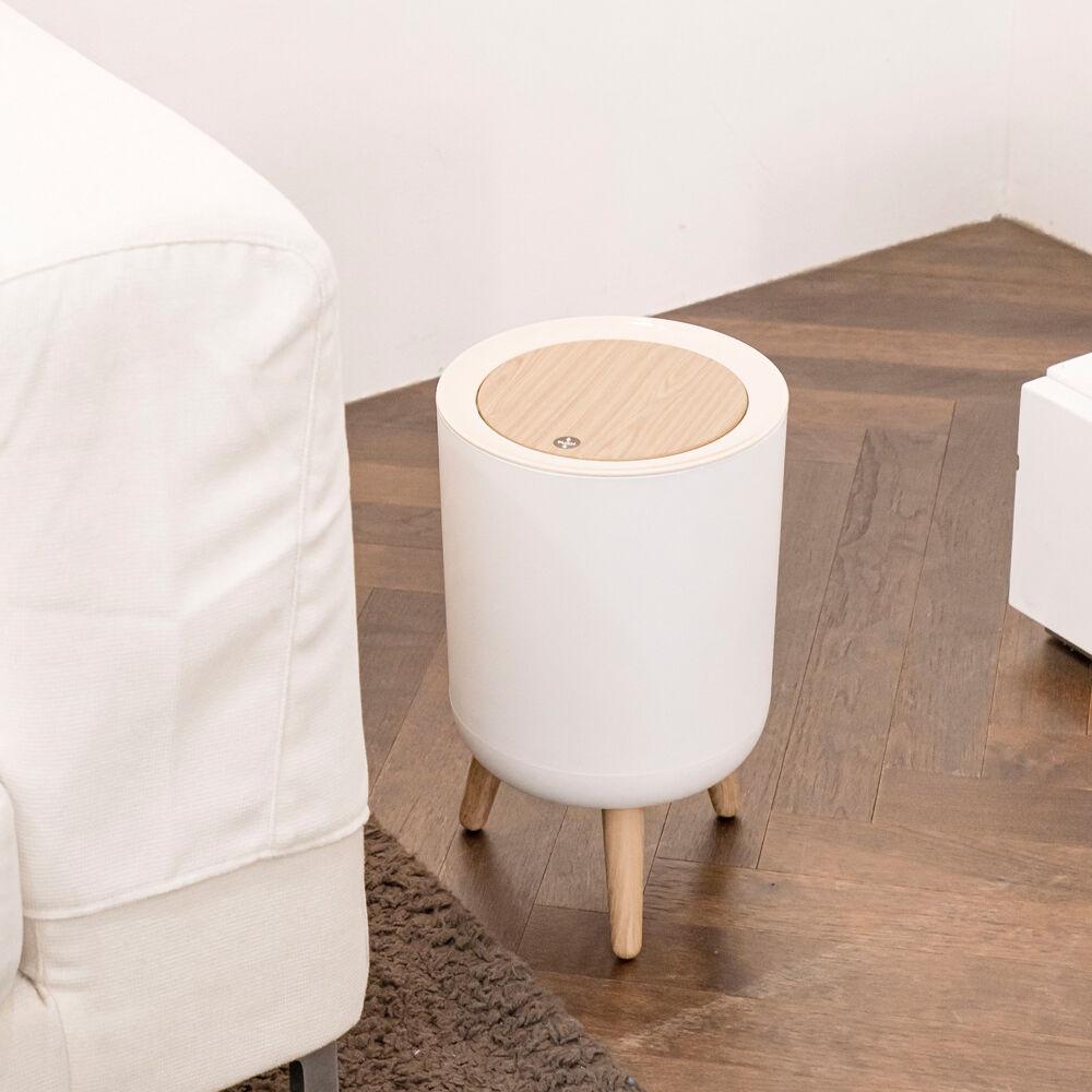 모노플랫 우든 원터치 가정용 쓰레기통 휴지통 7L