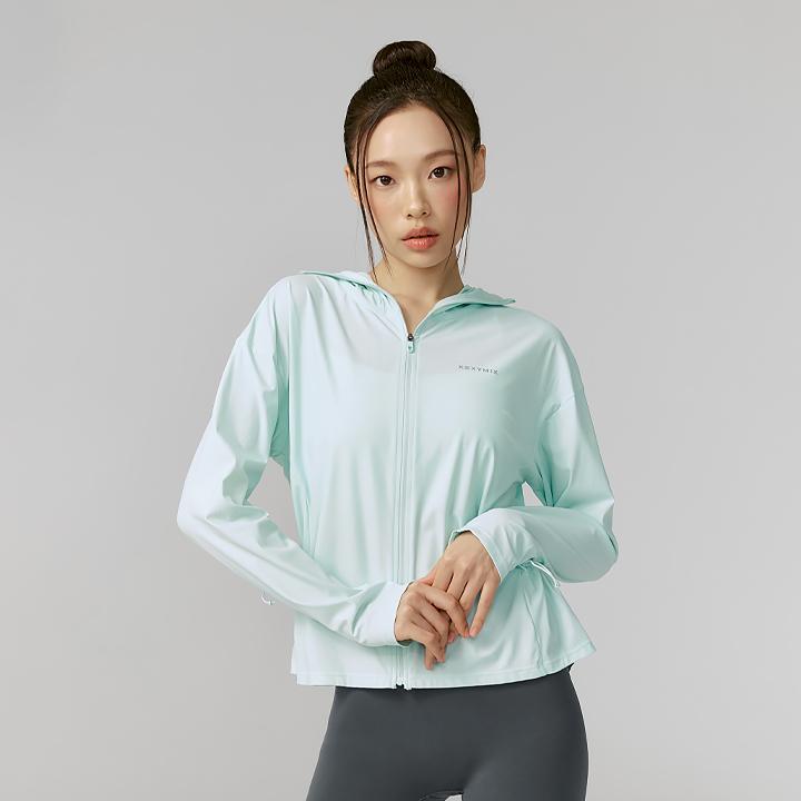 라이트쿨링 아웃스트링 후드자켓 세피아그린
