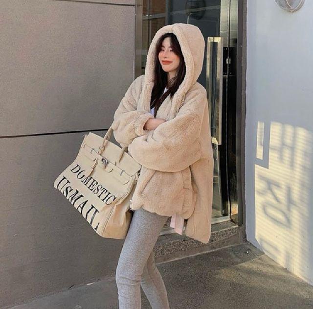 [당일출고] 루즈핏 도톰 밍크 퍼 후드집업 [오버핏후드집업 루즈핏후드집업 털후드집업 퍼가디건 퍼자켓 퍼점퍼 퍼집업 퍼자켓]