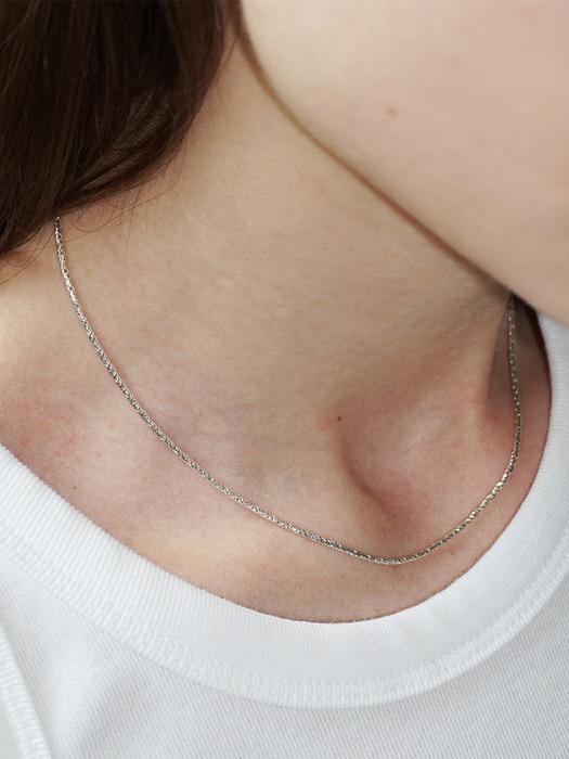 STRING ROPE CHAIN NECKLACE SILVER