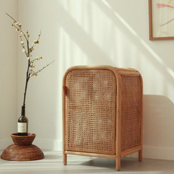 케인패턴 2단 라탄수납장