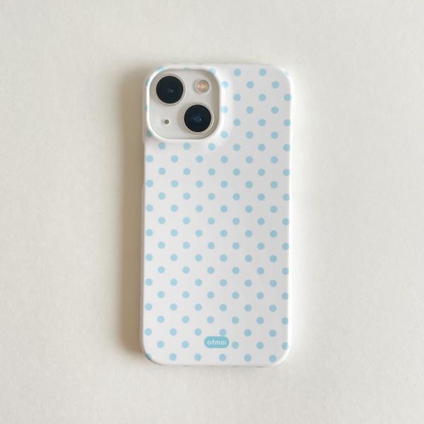 [phone case] blue dot glossy hard
