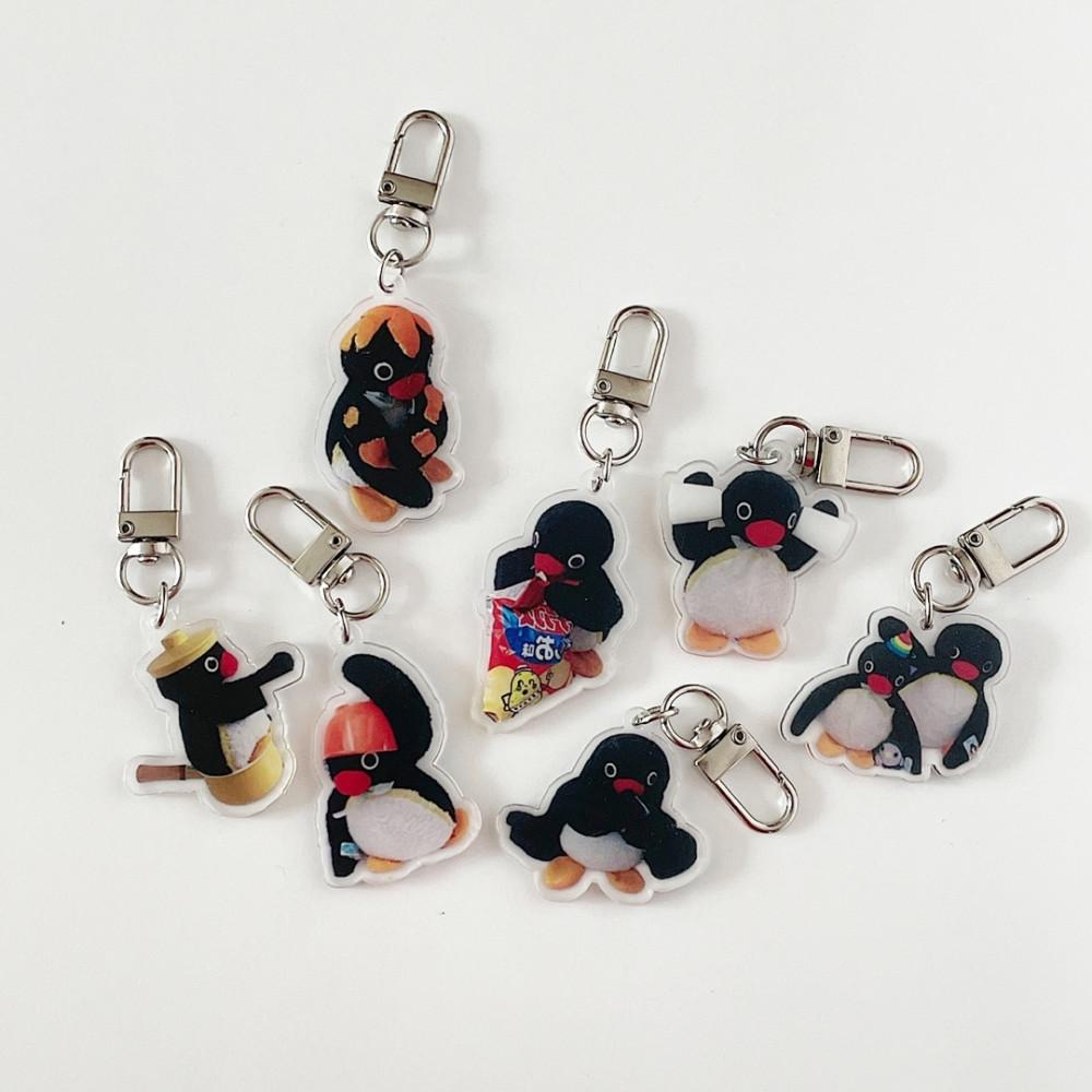 (렛씨온니굿띵) 핑구 아크릴 고리키링 8type 택1 키치 에어팟 악세사리 자동차열쇠고리